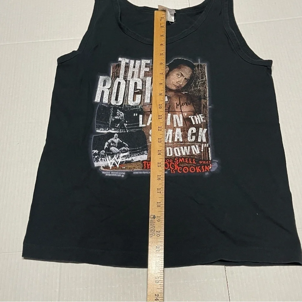 Vintage The Rock Shirt Tank Top Youth Large WWE Wrestling World Federation 1999
